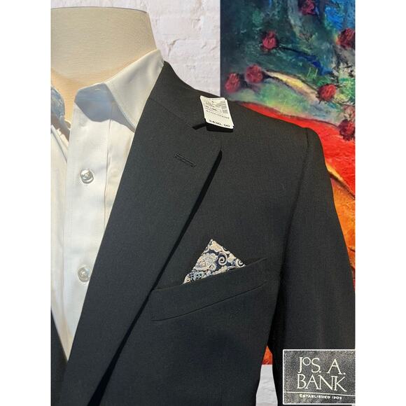 New Jos. A. Bank 44L Men's Black Natural Stretch Business Suit Jacket NWT - Picture 3 of 16